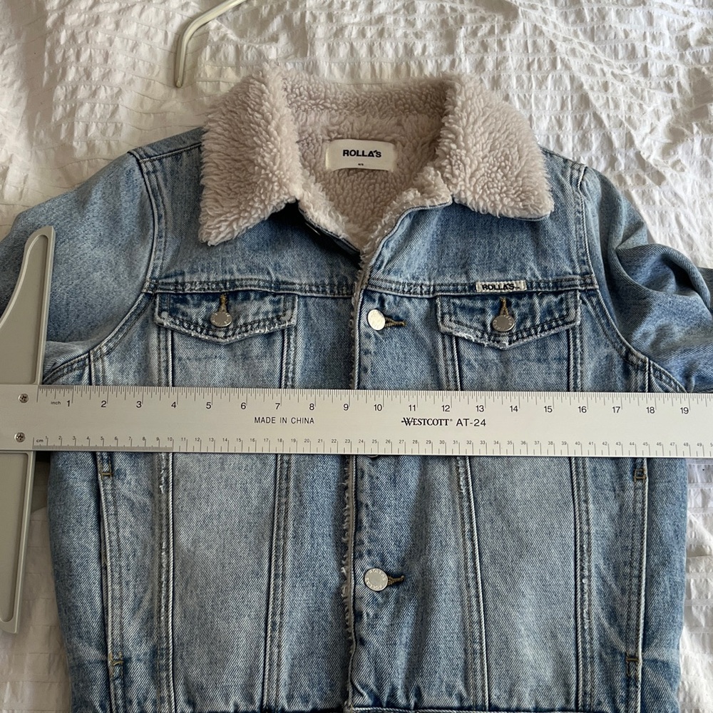 ROLLA'S Light Blue Denim Sherpa Jacket - Picture 5 of 10